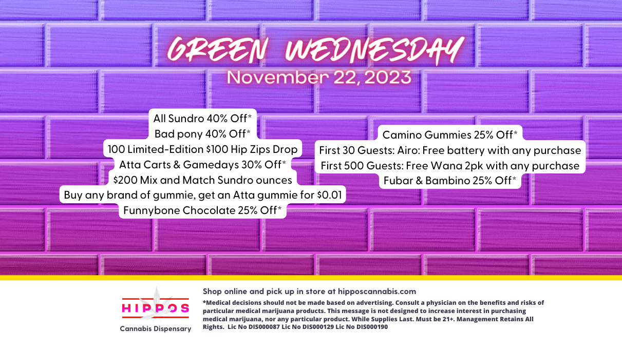 Hippos Green Wednesday Sales Banner